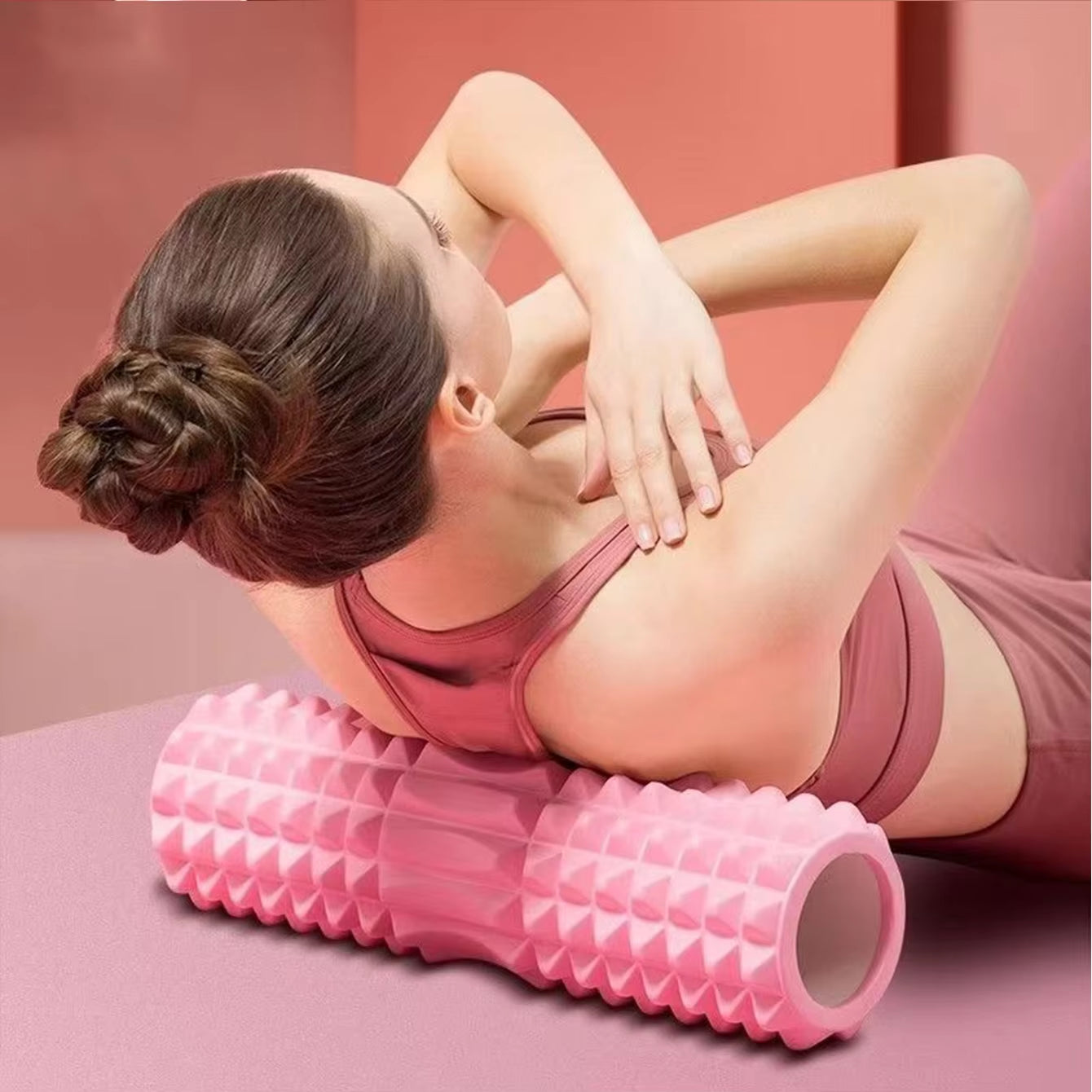 45Cm Yoga Foam Roller Muscle Massage Block Pilates Tools Yoga Column Fitness Foam Roller Set Gym Yoga Brick Exercise Equipment