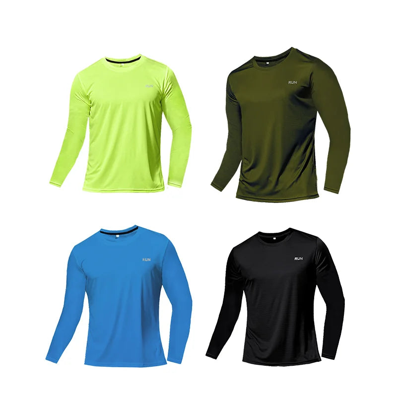 Quick Dry Breathable T-Shirt Sports Tops Training Clothes Long Sleeve T-Shirt Men'S Autumn Running Gym Accessories Men Fitness