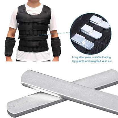 5Piece Training with Easy-To-Carry Weight Steel Plates for Weighted Vest Adjustable Weight Safe Silver+5Pcs